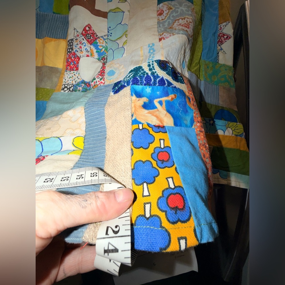 Vibrant ETSY Upcycle Patchwork A-Line Skirt MED - Picture 5 of 6